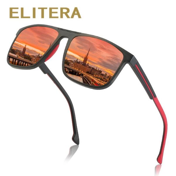 

sunglasses elitera classic tr90 polarized driving black sun glasses brand designer male retro eyewear shades for men/women, White;black