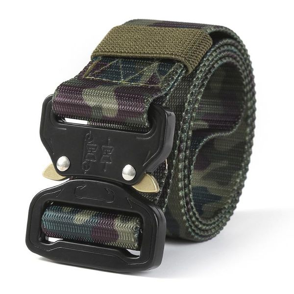 

tactical belt hard pc quick release magnetic buckle military soft real nylon genuine sports accessories waist support, Black;gray