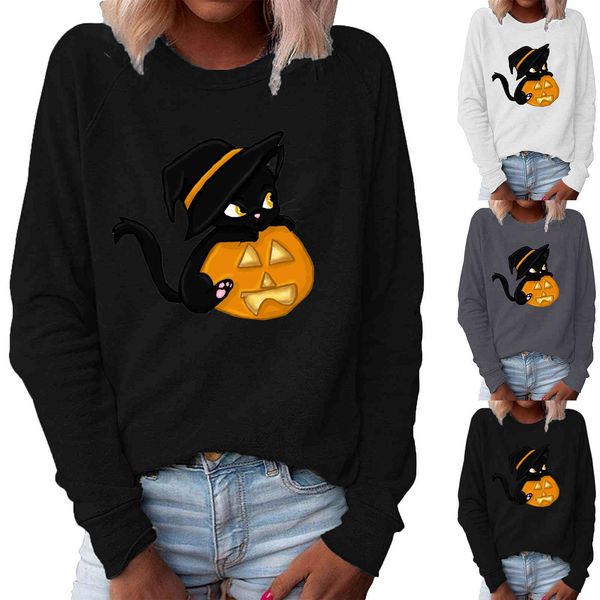 

aw2021 long sleeve printed raglan crew neck women's sweater jjj, Blue;black