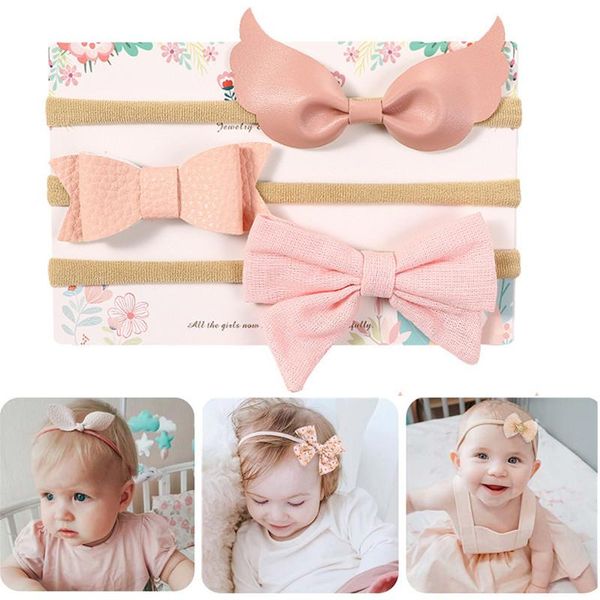 

3pcs/lot cute sequin bow baby headband for girl nylon head bands turban born elastic hairbands kids hair accessories, Slivery;white