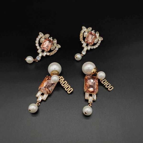 

factory specials advanced sense inlaid classic full diamond pendant fashionable beautiful explosion earrings version, Golden