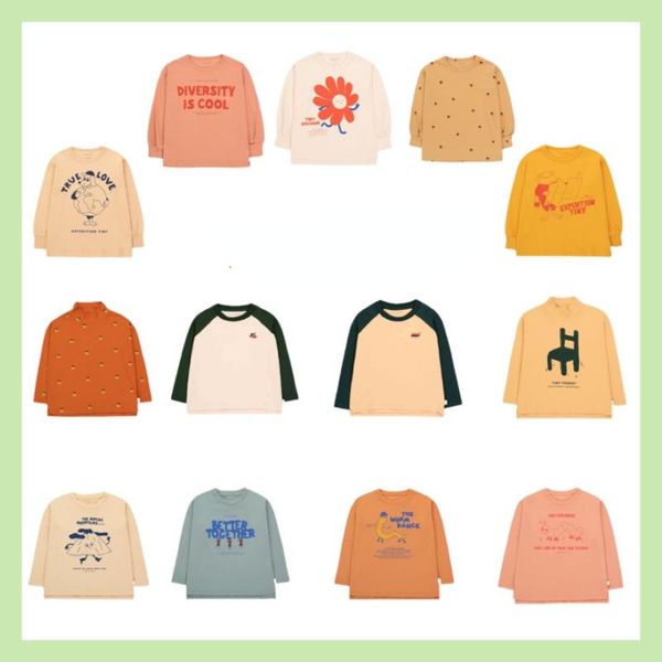 

jackets tc brand tinycottons 2021 children's long sleeve t-shirt round neck turtleneck sweater forbaby cartoon bottom shirt, Blue;gray