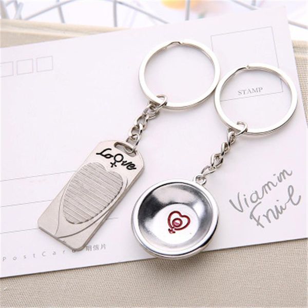 

keychains fashion mini washboard washbasin dolphin heart house couple key ring creative bag mobile phone pendant spot small gift, Silver