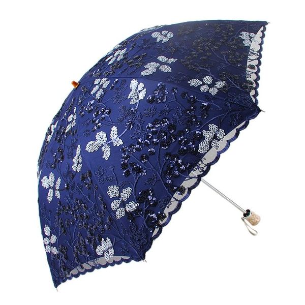 

umbrellas embroidery lace umbrella parasol foldable sun protection and ultraviolet two fold