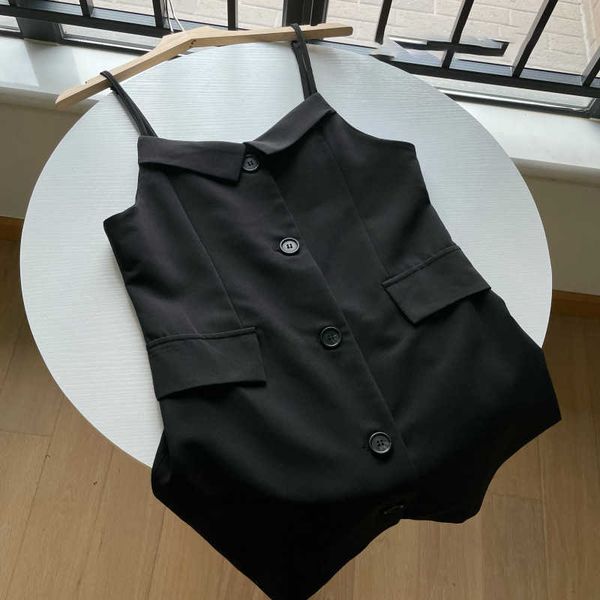 

black suit dr's summer 2021 hepburn suspender skirt, Black;gray