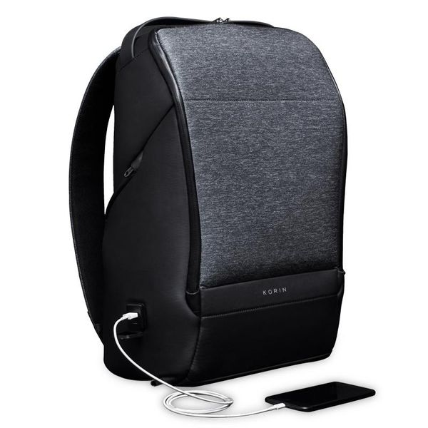 

backpack korin design flexpack go anti-theft men travel bag usb charging lap15.6 inch school for teenage boys