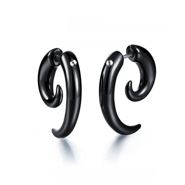 

puncture black horn sheep horn crooked horn easy be allergic snail earrings