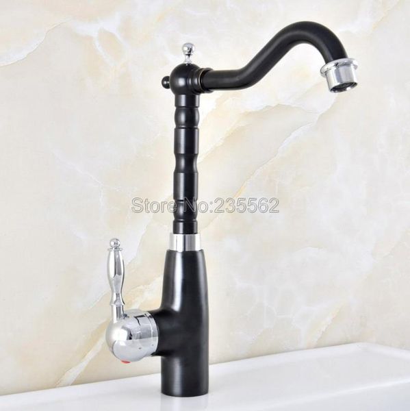

black chrome brass swivel deck mounted sink vanity faucet bathroom kitchen lnf486 faucets