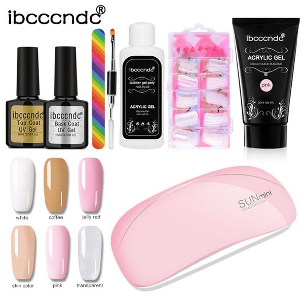 

8pcs uv gel kit nail polish acrylic crystal extension builder art tools kits