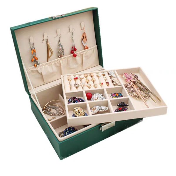 

processing inventory snapping up 2021 leather and velvet jewelry box selling last price factory good quality, Black;white