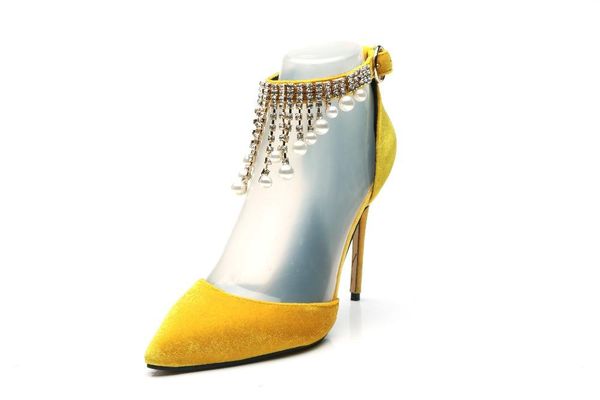 

yellow 12cm high heels bridal wedding shoes rhinestone stiletto crystal genuine leather gladiator sandals woman luxury pumps, Black