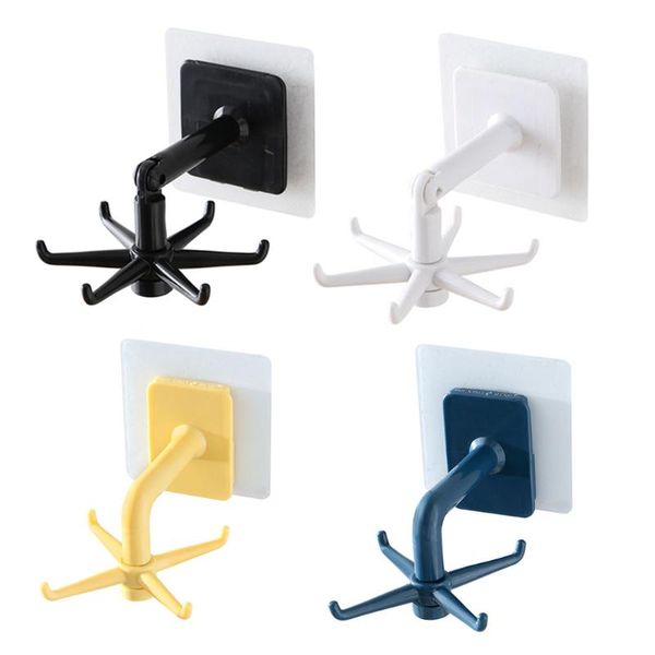 

hooks & rails multi-purpose 360 degree rotatable kitchen hook home storage accessories abs punch-2021