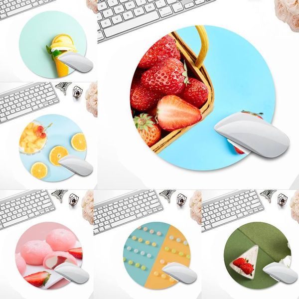 

mouse pads & wrist rests dessert natural rubber gaming desk mat table protect game office work round pad xl non-slip lapcushion