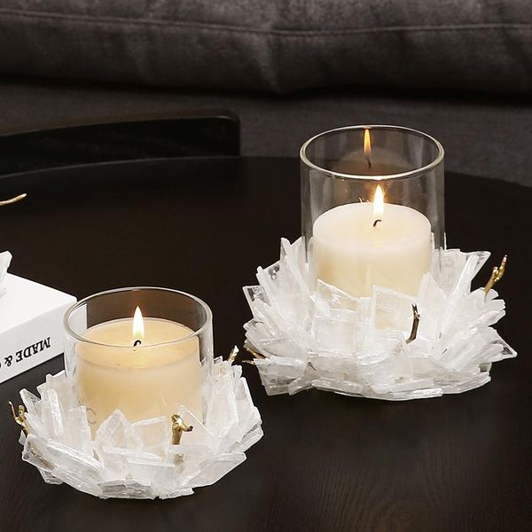 

candle holders nordic flower stone holder glass transparent table centerpiece geometric bougie decoratif home decor eg50zt