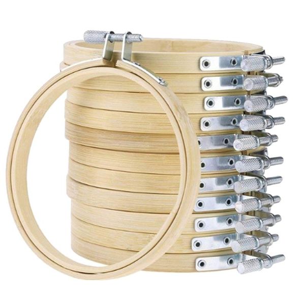 

12pcs circle frame bamboo embroidery hoop diy craft cross stitch chinese traditional sewing manual tool