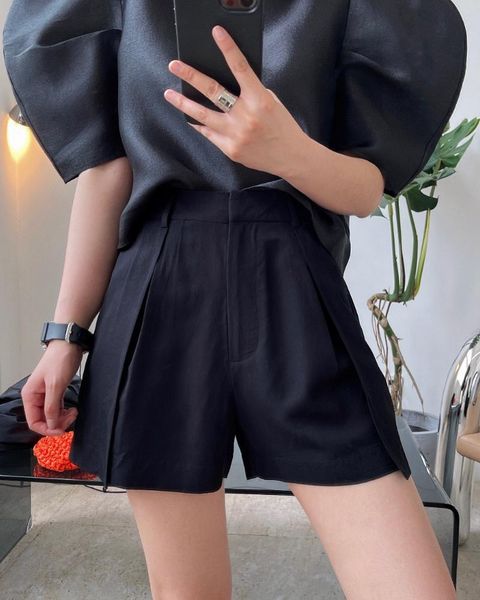 

women's shorts spring summer woman model cotton viscose, White;black