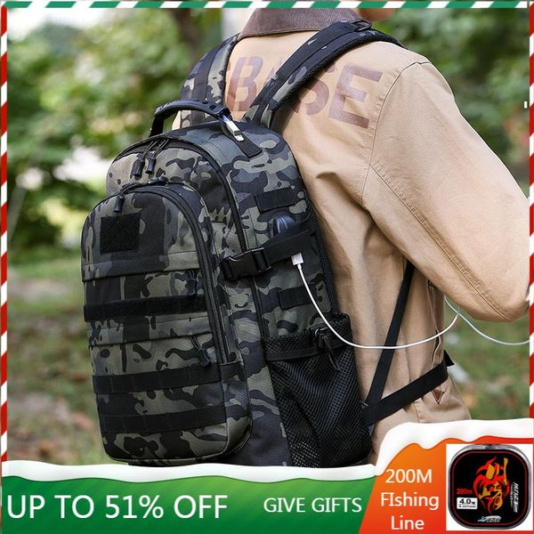 

backpack men tactical military rucksacks usb charging waterproof army camouflage bags outdoor sport travel climbing fishing bag