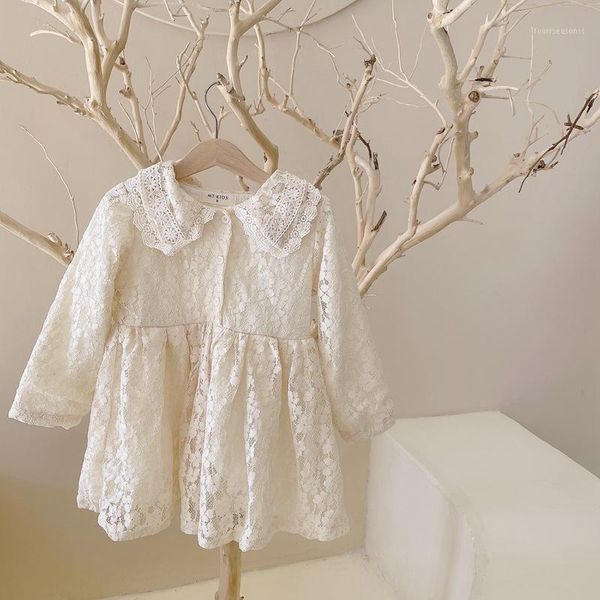 

girl's dresses elegant princess girls lace dress spring fall sweet petal collar party toddler baby wedding costumes children1, Red;yellow