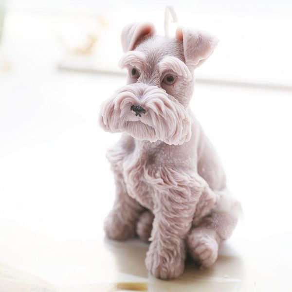 

craft tools 3d schnauzer mold candle silicone cute dog decoration plaster making