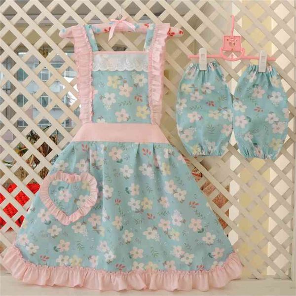 Moda Pişirme Önlük Baskı Prenses Elbise Kadın Pamuk Bib Cepler Ile Bayanlar Pinafore Temizlik S Evi Malzemeleri 210629