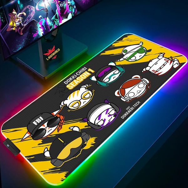 

mouse pads & wrist rests cute rainbow six siege led mausepad anime cartoon rgb gaming pad xxl large glowing desk mat keyboard with csgo