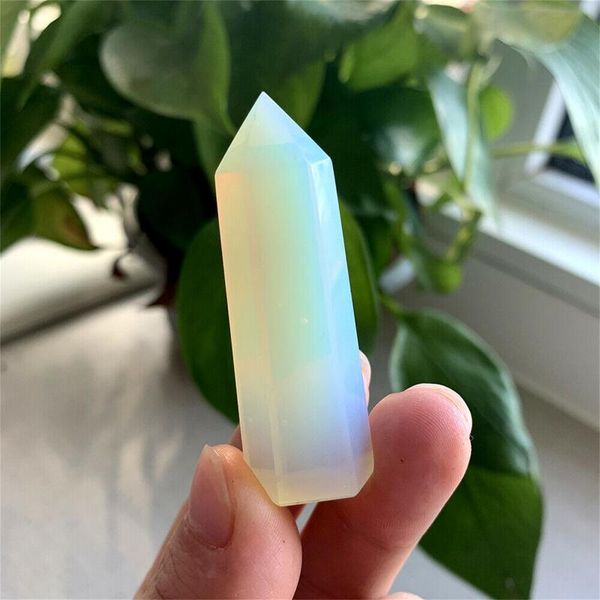 

decorative objects & figurines quartz crystal impure opal hexagon protein magic wand point reiki therapy 9-11cm