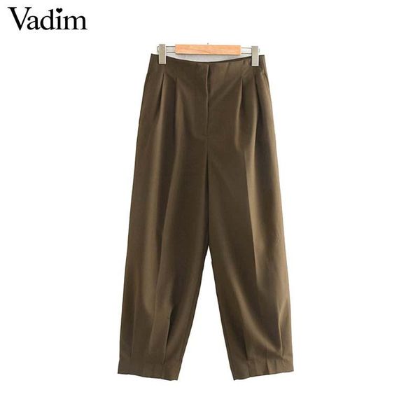 

women's pants & capris vadim women retro basic solid long zipper pockets female casual straight full length chic trousers kb157, Black;white