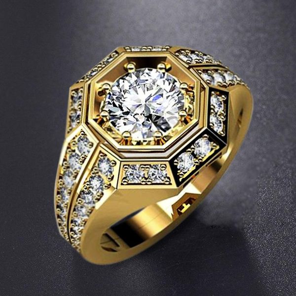 

wedding rings milangir fashion female geometric polygon zircon for women lover jewelry trendy finger ring whole sale, Slivery;golden