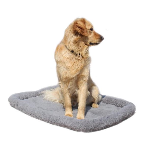 

kennels & pens large dog beds gray warm soft blanket for small medium pet cat sleeping mat mattress cushion 95*68cm/80*60cm/65*45cm/55*35cm