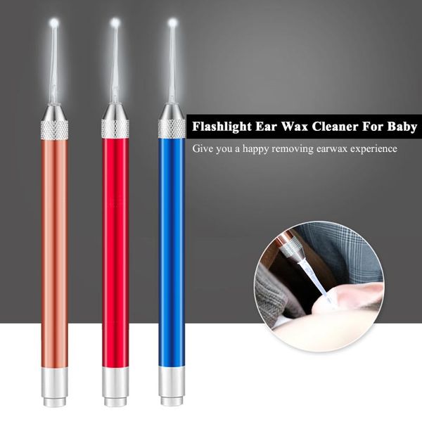

eyelash curler earpick ear wax cleaner baby earwax remover luminous curette light spoon cleaning tool for children health care