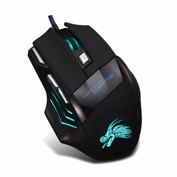 

mice 5500 dpi optical usb wired mouse led blight gaming professional 7 button for gamer pc lapcomputer