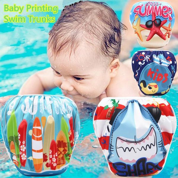 

baby swim diaper adjustable swimming trunks waterproof leakproof swimwear reusable breathable printing nappies boy girl shorts cloth diapers