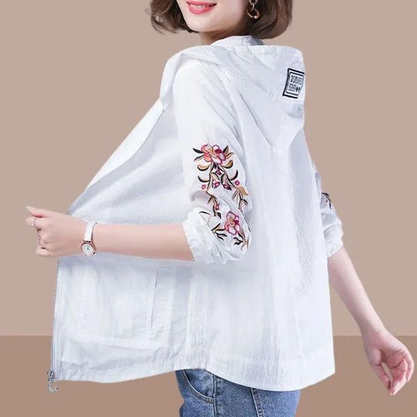 

women's jackets plus size summer jacket women sun protection clothing middle-aged mother lady fashion loose sunscreen s coat, Black;brown