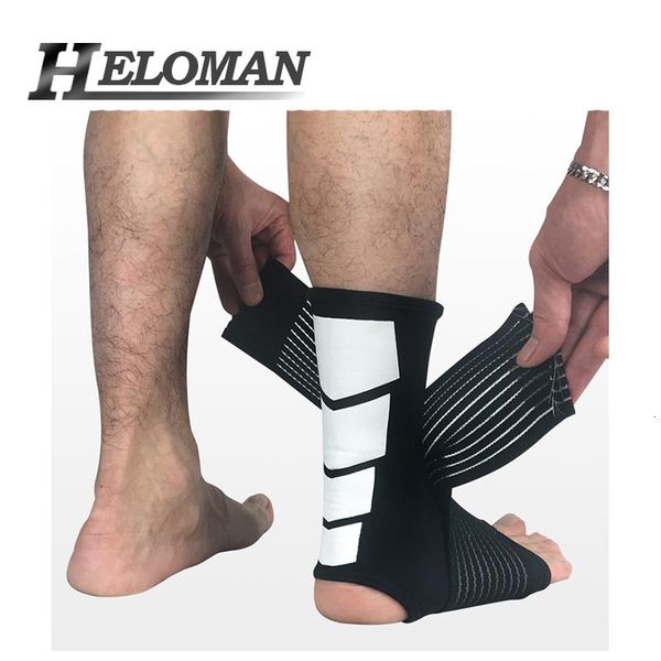 

sports safety ankle support strong bandage elastic brace guard sport gym foot wrap protection, Blue;black