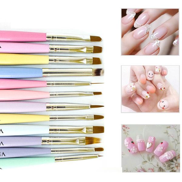 

nail art kits 12pcs painting brush set gradient pull line carved crystal acrylic thin liner drawing beauty pen tool