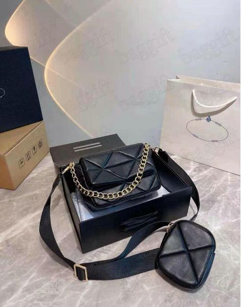 

system patchwork nappa leather chain bag with purse wallet 2021ss classic womens crossbody tote handbag luxurys designer 2sets shoulder bags