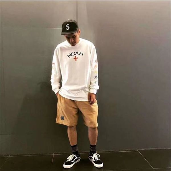 

noah core logo t shirts men women 11 long sleeve t-shirt streetwear fashion casual tees, White;black