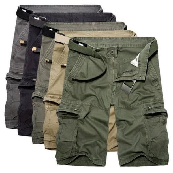 

men's pants men cargo shorts combat military army knee length casual outdoor tactical, Black