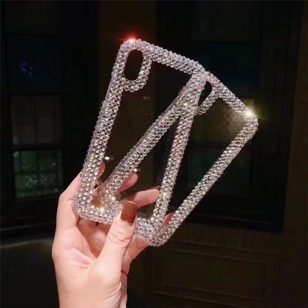 Luxury Diamond Diamonder Designer Чехлы для телефона для iPhone 12 11 Pro Max Case TPU Очистить горный хрусталь Блеск смартфон защитная крышка