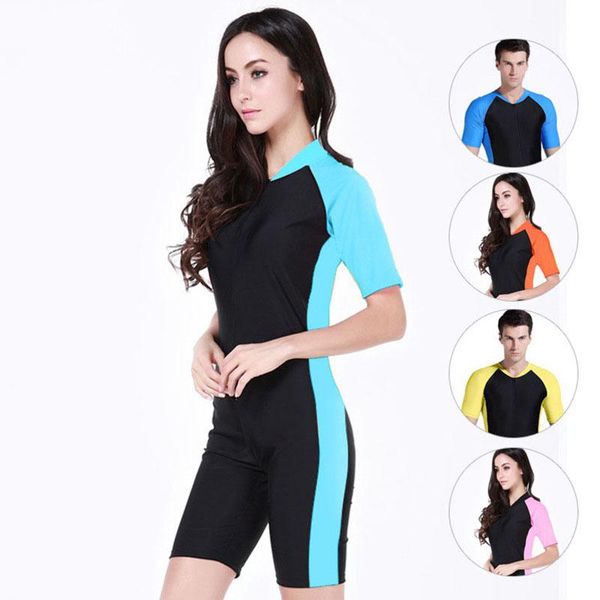 

one-piece suits sbart men women lycra surf clothing sunscreen anti-jellyfish short-sleeve diving wetsuit snorkeling swimwear summer beach sh