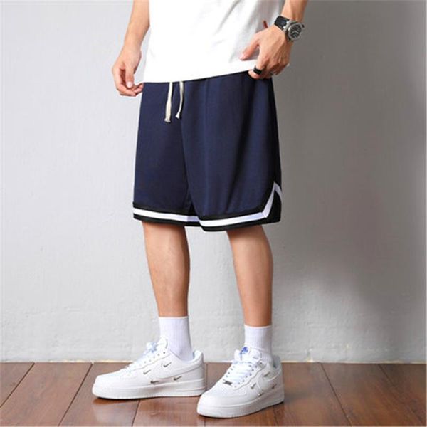 

men's shorts basketball sports quick-drying loose summer large size casual wear ice silk thin five-point pants, White;black