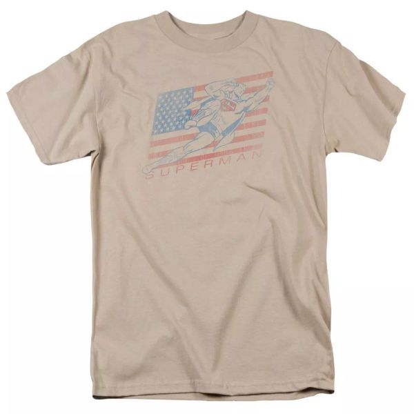 

superman vintage "sand" color t-shirt dc comics sizes s-3x new, White;black