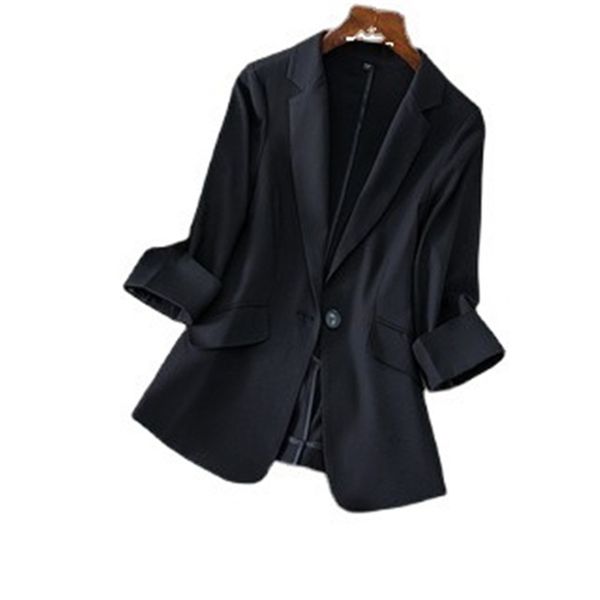 

fashion blazer suit women summer korean elegant thin loose casual solid color slim blazers female lr1279 210531, White;black