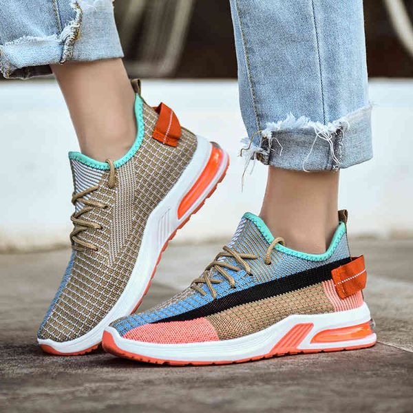 

2020 new sports shoes korean flying mesh red outdoor breathable coconut women's