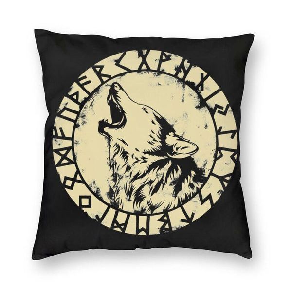 

cushion/decorative pillow viking wolf square case decoration valhalla norse fenrir monster cushion cover throw for car double-sided printing