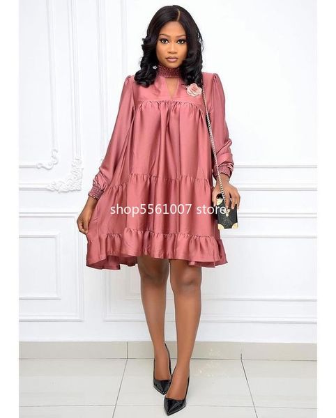 

summer dresses 2021 african for women long sleeve pink blue plussize mini dress clothes clothing ethnic, Red