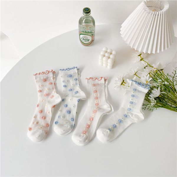 

socks hosiery glass stockings in spring and summer, Black;white