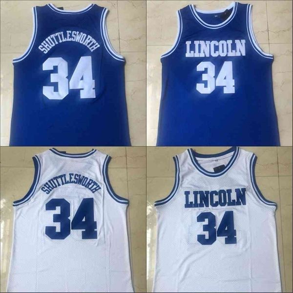 

GoodMovie Basketball Jersey 34 Jesus Shuttlesworth jerseys Lincoln He Got Game Men' Top Quality 100% Stiched Size -XXL, Blue