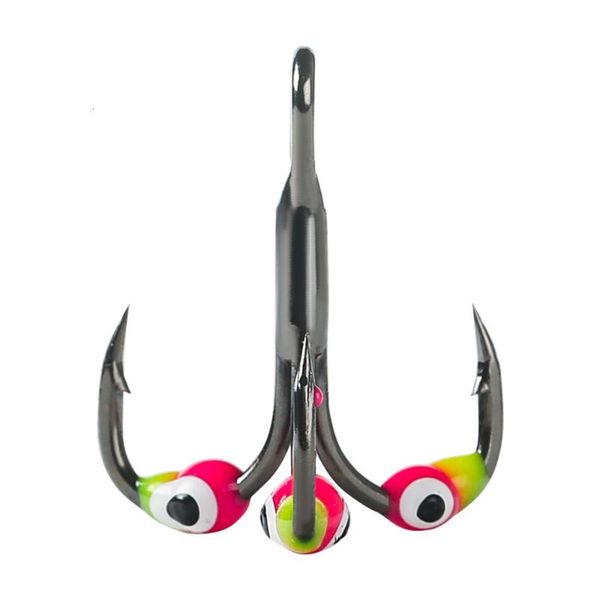 

fishing hooks 3pcs eye ice hook slots three basis 6# 8# 10# colour