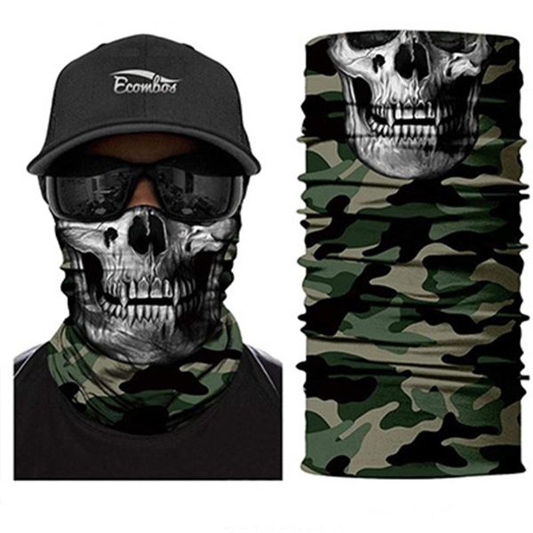 

scarves 3d seamless bandana animal neck gaiter halloween mask headband skull scarf camouflage headwears cycling jokers headscarf, Blue;gray